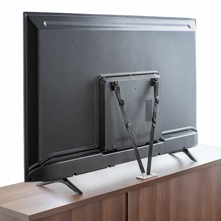 サンワサプライ テレビ 転倒防止ベルト 65型まで 200-QL017 テレビ転倒防止ベルト 両面テープ取り付けタイプ VESA 壁固定 65